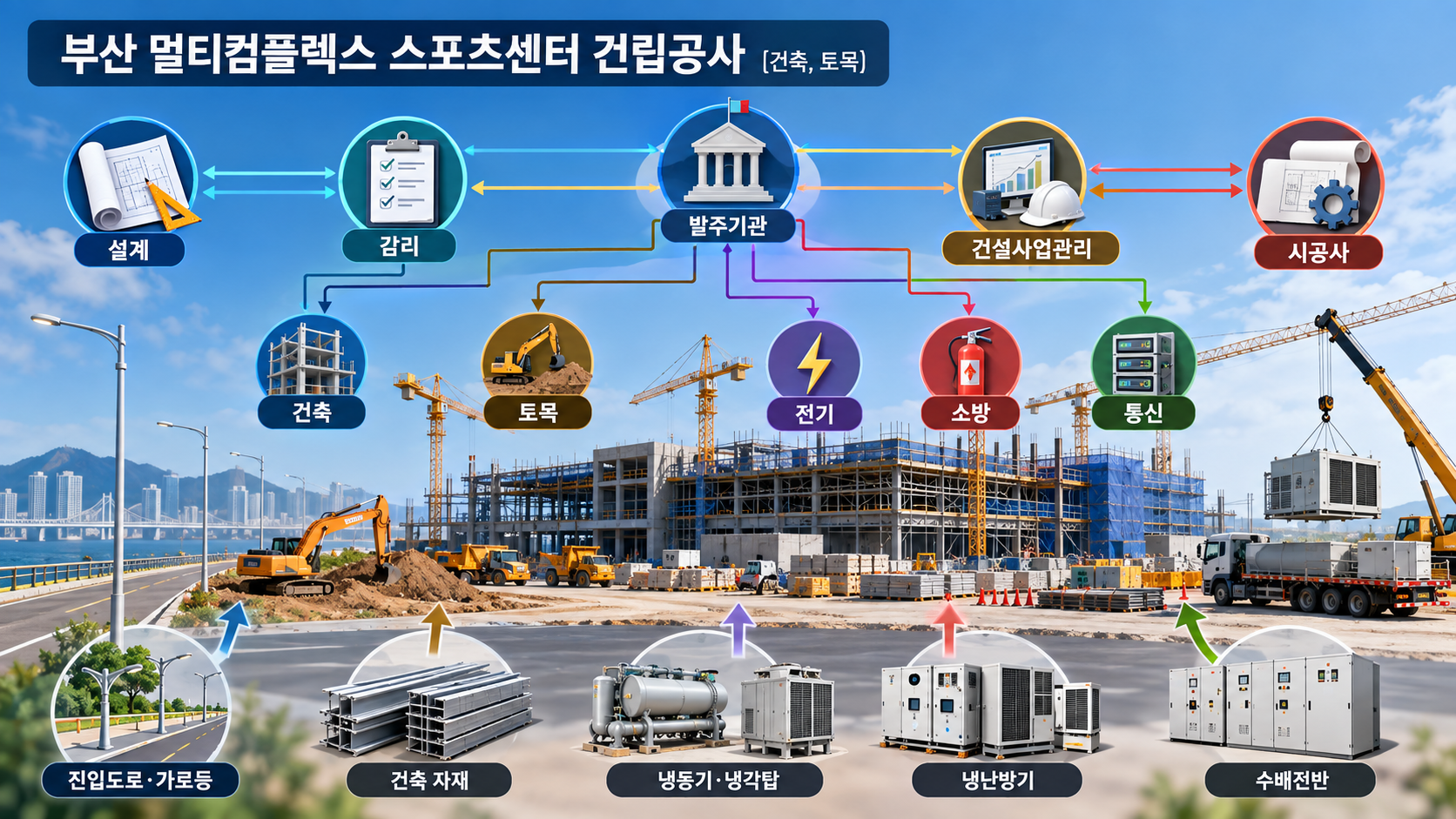 부산 멀티컴플렉스 스포츠센터 건립공사(건축, 토목) IMG02 정보 이미지